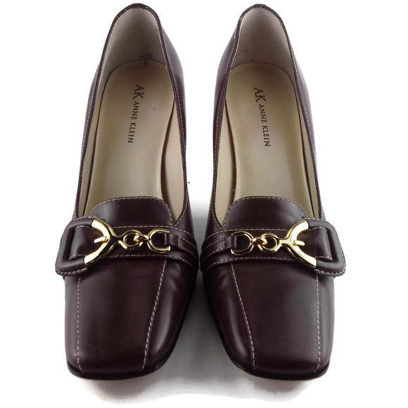 ANNE KLEIN Buckle Detail Square Toe Heeled Loafer - Picture 4 of 7